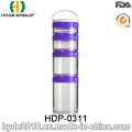 Caixa plástica popular do pó da proteína dos PP do Portable, recipiente plástico livre do comprimido de BPA (HDP-0311)